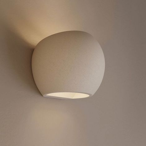 AMXCNOY Applique murale en ciment Barcelona LED avec éclairage orienté vers le haut et vers le bas, douille G9, design moderne pour intérieur industriel, couleur blanc (1/5)