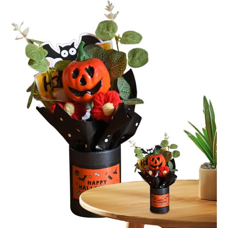 Bouquet de Fleurs d'halloween Mini décoration saisonnière Bouquet Festif de Décoration de Bureau Pour locataires, bureau à domicile, appartement, salon, chambre, étude, étagère, (1/5)
