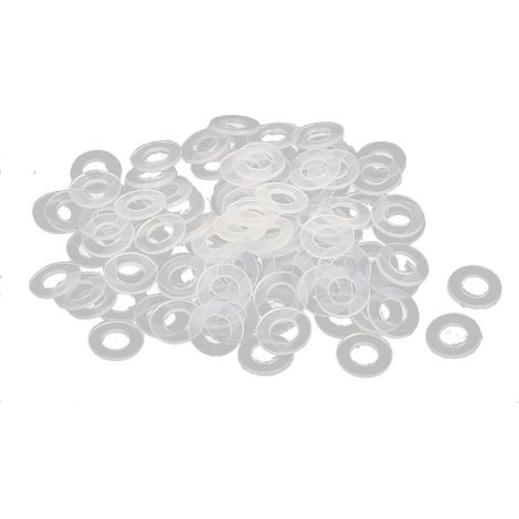 100pcs Rondelles Nylon Plat pour Robinet Tuyau Transparent (1/2)