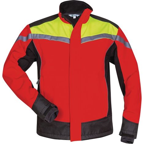 Veste softshell pour ouvrier forestier ASH taille XXL rouge/jaune/noir ELYSEE (1/4)