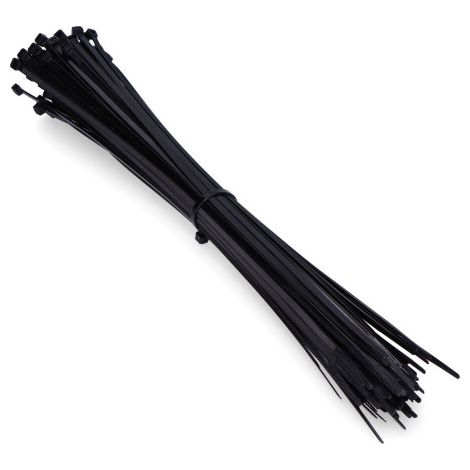 Schwarze Kabelbinder 300 x 8 mm (Beutel 100 Stück), hochwertiges Nylon