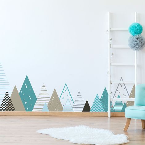 Stickers muraux enfants - Décoration chambre bébé - Autocollant Sticker mural géant enfant montagnes scandinaves JIHAKA - 40x65cm (1/5)