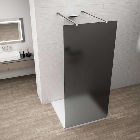 Polysan Esca - Parete doccia Walk-In 100x210 cm, Antidrop, vetro fumé opaco/cromo ES1410-05 (1/4)