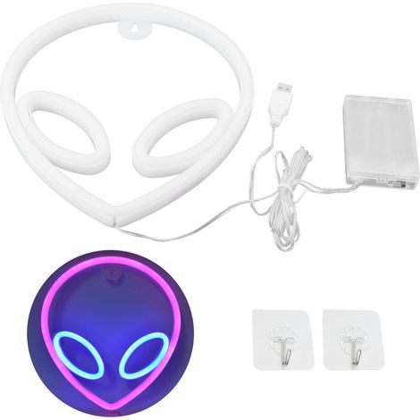 lumineuse néon extraterrestre unique rose et bleue alimentée