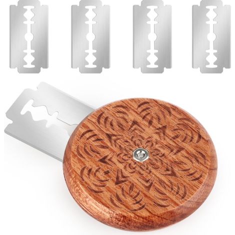 Baker's Lame, rundes Brotmesser mit 5 Klingen, Holz-Brotschneider, Brotschneidewerkzeug, Edelstahl Baker's Bread Lame, Teigschneider, für selbstgemachte Brotteig-Backwerkzeuge (1/5)
