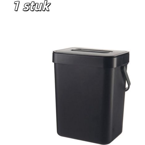 1 pièce - Poubelle - Poubelle de cuisine compacte - Modèle mural - Avec couvercle - Bac à compost fermé pour une utilisation intérieure - Convient pour la collecte des déchets de cuisine, de chambre e (1/5)
