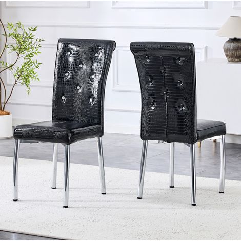 Set 2 sedie sala da pranzo imbottite PVC nere OKMYHOME (1/5)