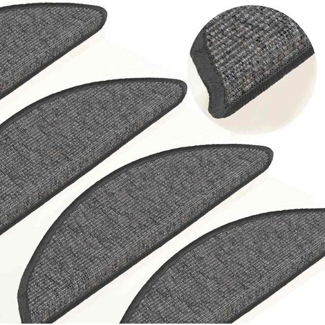 vidaXL Felpudos para escaleras (15 unidades, 56 x 17 x 3 cm, beige y gris, semicirculares) (1/5)