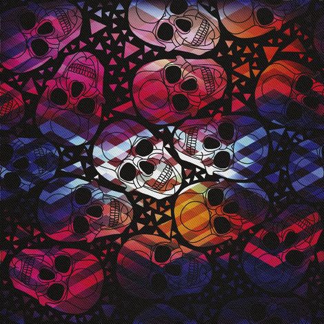 Telas decorativas para exteriores Oxford - Motivo de calavera gótica (1/5)