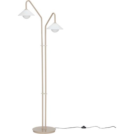hubsch Como lampadaire beige en verre et métal élégant (1/3)