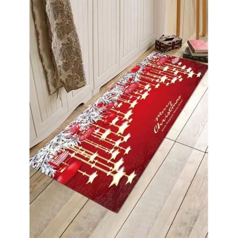 Tapis de Noël 3D - - 40x120cm - Antidérapant - Velours cristal - Utilisation salle de bain et cuisine coloré TAPIS DE SOL (1/4)