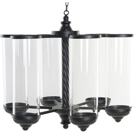 Porte-Bougie en Verre Noir 53 x 53 x 52 cm