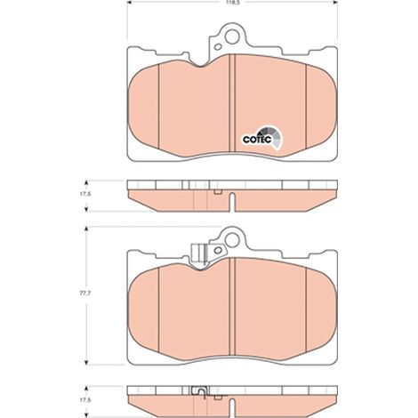 Kit de plaquettes de frein, frein à disque TRW Automotive GDB3398 LEXUS