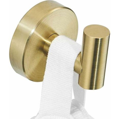 Patère de Vêtement Crochet Murale Couleur Argentée Crochet Peignoir en Acier Inoxydable, Boucle de Serviettes Porte Manteaux Finition Nickel Brossée - Doré