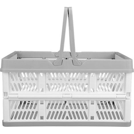 Storage Basket - Foldable - Gray - 29.8 x 19.8 x 16.3 cm - For Clothes and Laundry