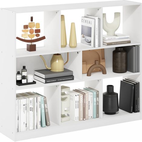 Étagère, Bibliothèque À 8 Cubes, Rangement Horizontal, 27,7 X 120 X 100 Cm, Idéale pour Le Salon, La Chambre Ou Le Bureau, Blanche. (1/5)
