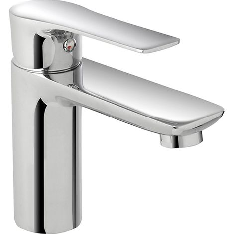 Miscelatore lavabo Flat in ottone cromato con piletta click clack (1/6)