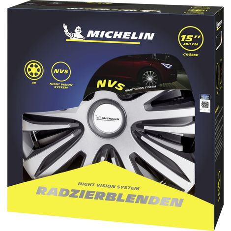 Michelin Radzierblenden Alice 38 cm (15 Zoll) silber schwarz 4 stück Radzierblenden