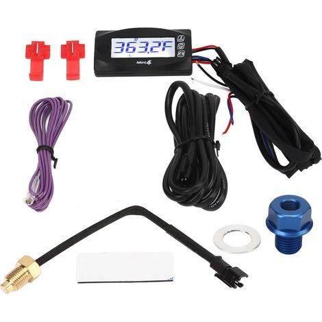 Termometro digitale LCD 4 in 1 per moto, con visualizzazione di temperatura dell'olio, tempo, tensione e velocità, 12V CC, M14x1.5 (1/5)