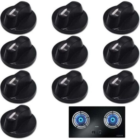 Lot de 10 boutons de commande universels en plastique pour four rotatif interrupteur de réglage 8 mm trou cuisine cuisinière à gaz boutons poêles boutons de commande (1/4)