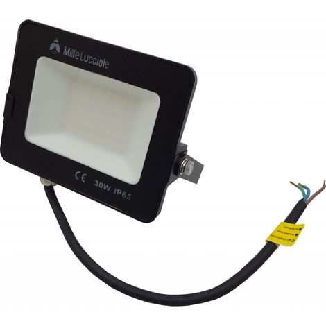 Faro led slim da esterno 30w IP65 faretto smd altà luminosità luce calda fredda metallo nero fredda bianca 6500k