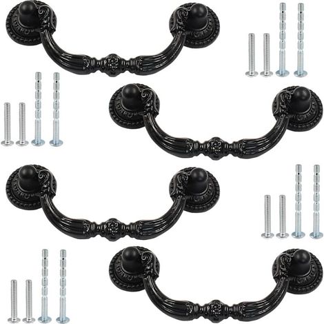 Set mit 4 drehbaren Vintage-Schubladengriffen mit 7,2 cm (2,83 Zoll) Lochabstand für Möbel und Kommoden — Retro Hardware