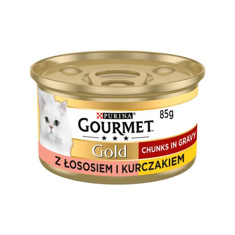 Cibo per gatti Gourmet Gold al salmone e pollo in salsa di pomodoro, 85 g