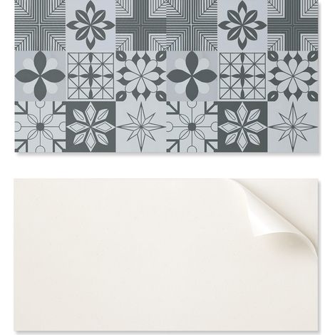 Juego de azulejos autoadhesivos con dise帽o geom茅trico tipo mosaico, 10x40x20 cm.