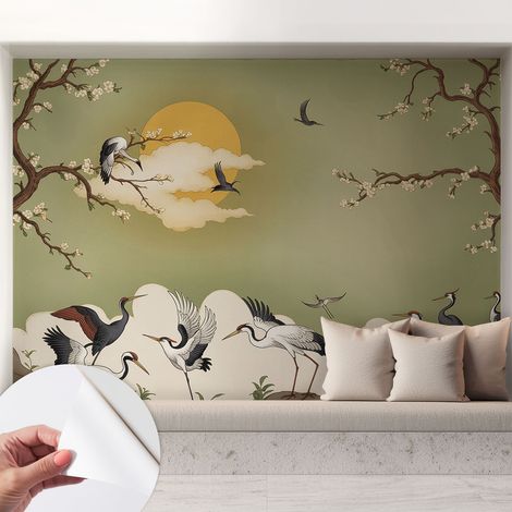 Papier peint adhésif autocollant pour salon chambre à coucher tendance et originale Nature élégante 208x146 cm (1/5)
