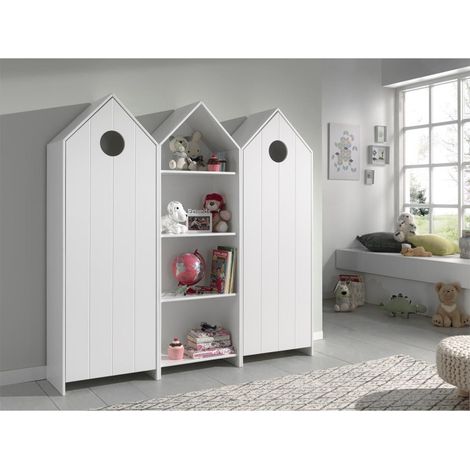 Pack - Étagère Enfant & 2 Armoires "Casami" Blanc (1/3)