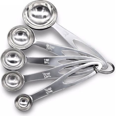 Lot de 5 cuillères doseuse mesure cup tsp et ml pour Mesurer ingrédients Sec et Liquides ( café .thé. ...) + creuse bille à melon