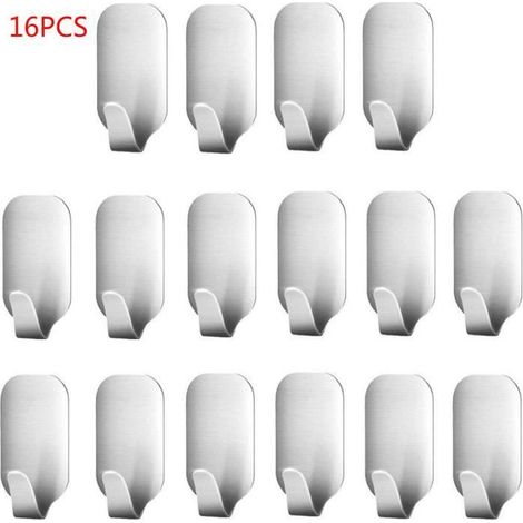 Crochets Autocollants - Inoxydable - 16PCS - Anti-rouille - Étanche - Installation facile (1/4)