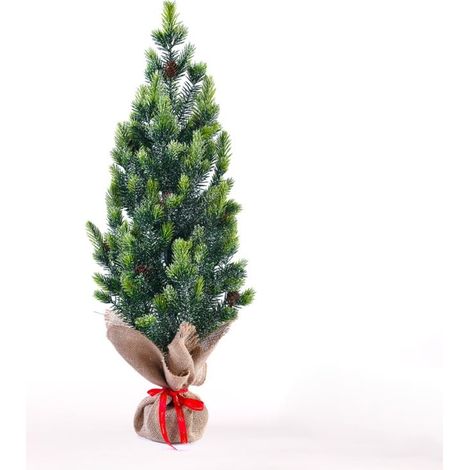 Árbol de Navidad artificial pequeño de 50 cm con piñas y nieve falsa Stoeren