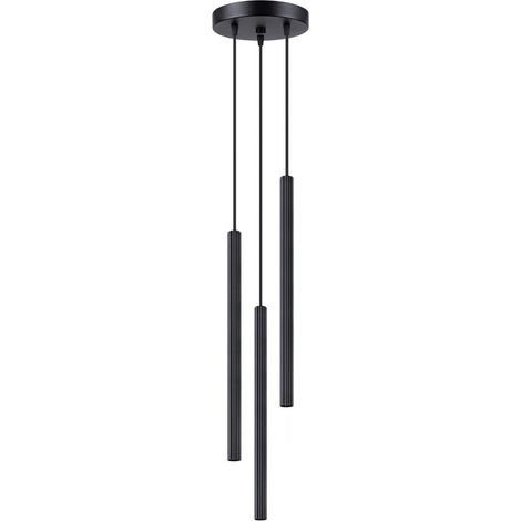 Dreifache schwarze Pendelleuchte mit gerilltem Rohr ARCHE 3xG9 8W SL.1341 Sollux Lighting (1/5)