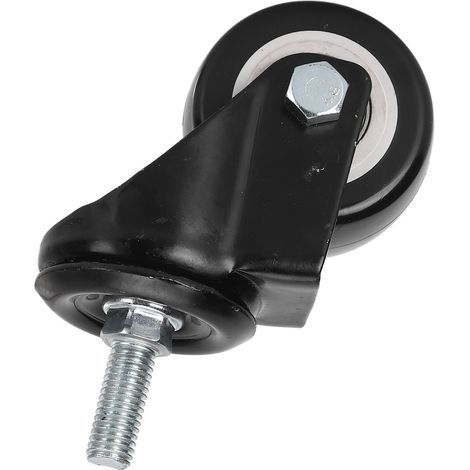 Roulette pivotante silencieuse 2,5 po M12 à double roulement, accessoire de remplacement robuste (1/5)