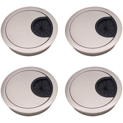 QORVA
-4pcs Passe Câble Couvercle, 60mm Alliage de Zinc Câbles Ronds Encastrables，Trou De Passe Câble Couvercle, Couvercle du Trou de Câble pour Bureaux Bureaux et Plans de Travail Argent brossé,de