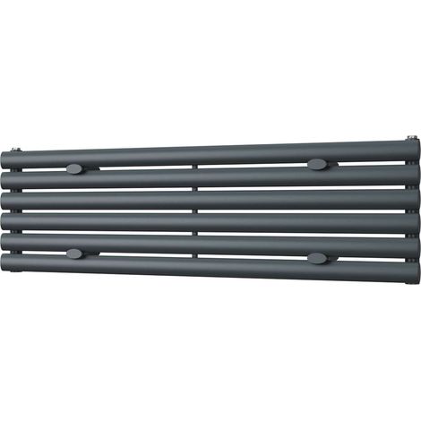 Omeara Axis - Anthracite Horizontal Radiator H348mm x W1200mm Single Panel (1/3)