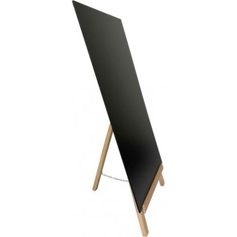 Chevalet trépied en bois brut avec ardoise double face de dimensions 97 x 52 cm (1/4)
