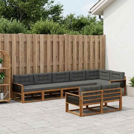 vidaXL Outdoor-Sofagarnitur 8 Stk. Natur und Anthrazit (1/5)