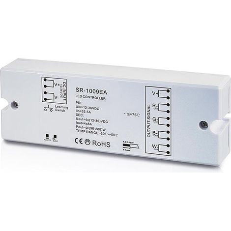 Contrôleur RGB/RGBW Dimmer PMW - 12-36VDC (4 canaux, 8A/canal) -