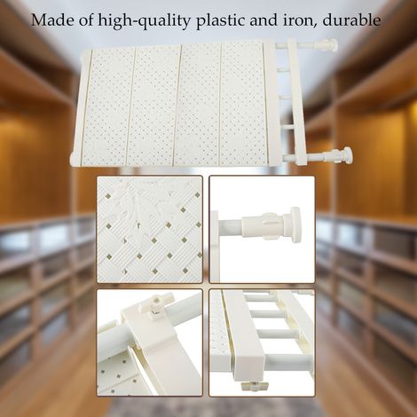 Organisateur de garde-robe ajustable, réglable et amélioré, étagère de cuisine murale, séparateur de garde-robe décoratif à plusieurs niveaux pour un gain de place. (1/5)