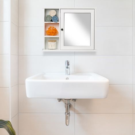 Badezimmerspiegelschrank wei 5 ablagen