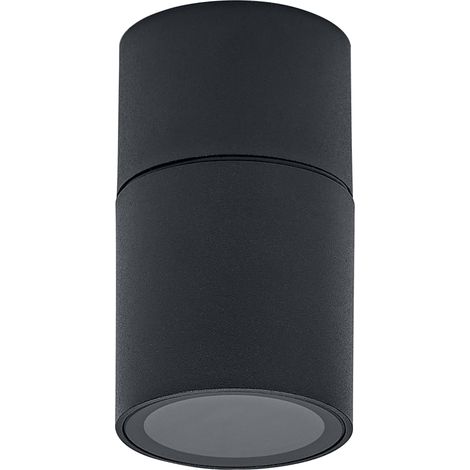 Tube Down plafonnier, forme tubulaire minimaliste, version GU10, IP54, Ø 60mm, nylon en fibre de carbone (1/2)