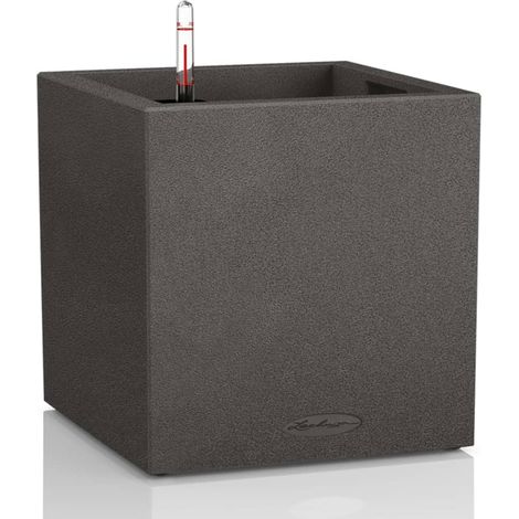 Pot Lechuza Canto Color Cubo 30 cm - Différents Coloris Graphite noir (1/5)