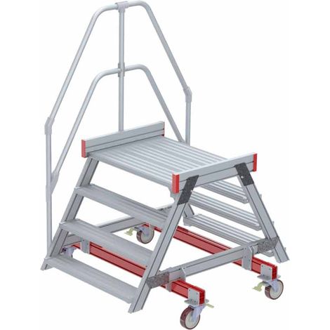 Euroline 512 mobiler Überstieg 60° Stufenausführung Alu gerieft Stufenbreite 1000mm 4 Stufen