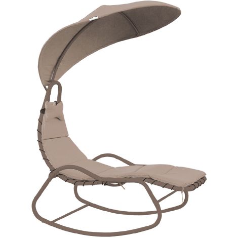 Chaise de jardin de reve hamac a' bascule avec dome en acier et polyester, capacite' de charge maximale 150 kg pour l'exte'rieur