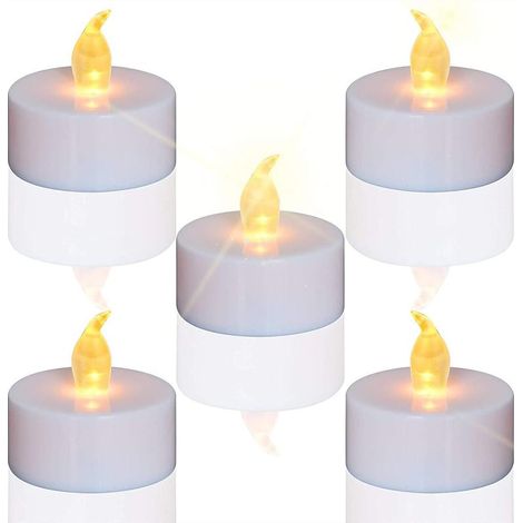 Lot de 24 bougies LED Bougies CR2032 piles Bougies Unscented Bougie chauffe-plat sans flamme claire vacillante 100 + heures de lumière électrique (1/5)