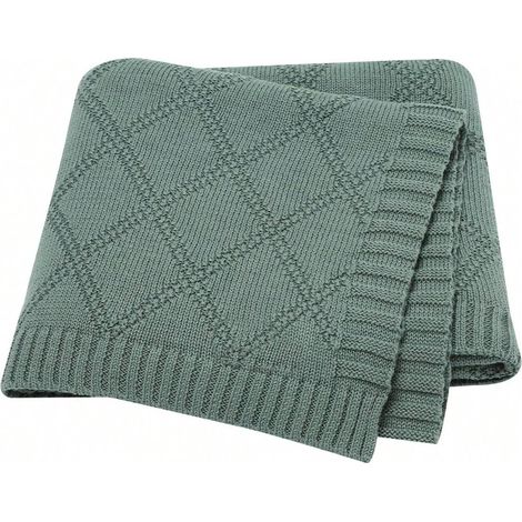 Couverture pour bébé douce en coton 100 % tricoté, couverture cellulaire pour nouveau-nés garçons et filles. (1/5)