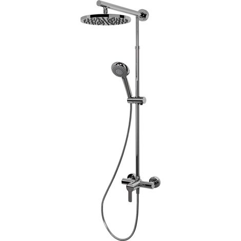 Schulte Duschsystem, Verchromt, Korpus aus Messing, Duschmaster Rain mit Regendusche, mit Einhebelmischer, Kopfbrause rund
