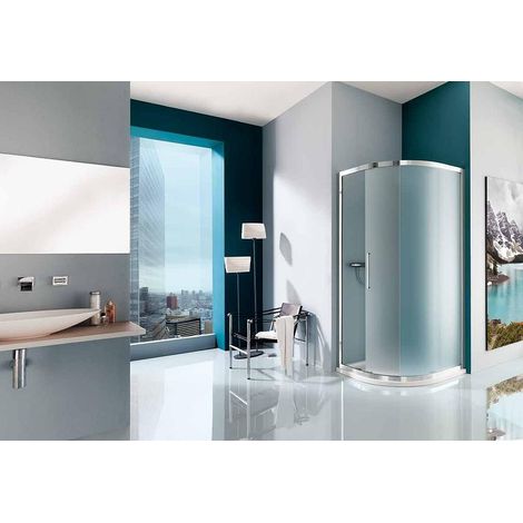 Samo - Paroi douche 1/4 de rond ouverture latérale coulissante 86,5-89,5 cm chromé brillant verre transparent - Europa